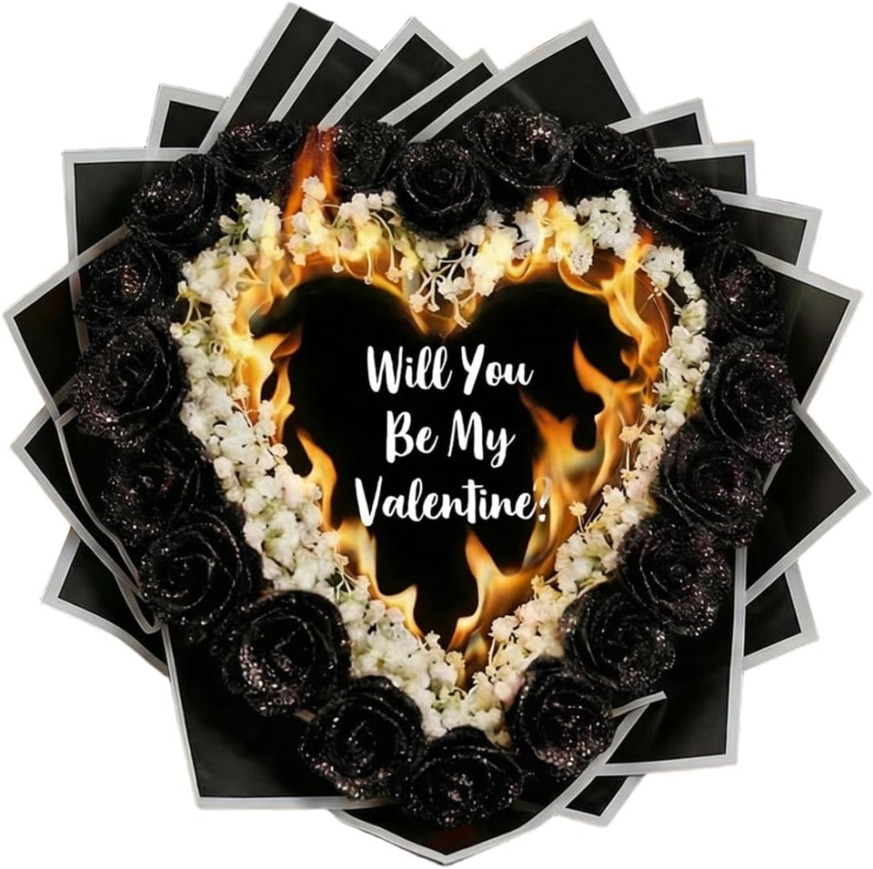 Black Burn Away Glitter Roses Bouquet