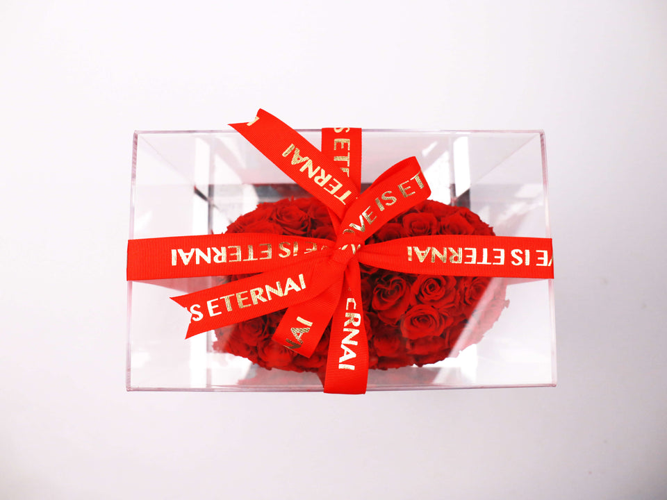 Premium Preserved Roses Heart In Acrylic Box Madeofrose®