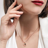 Luxury Rose Box With Necklace -  woman displaying necklace