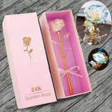 Galaxy Rose With Luxury Pink Box -  full view inside open box