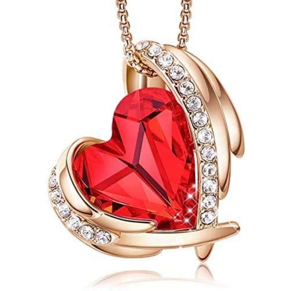 Heart Necklace -  Red