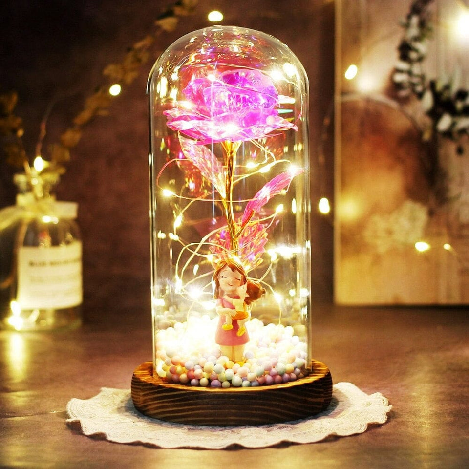 LED Galaxy Rose In Glass