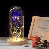 LED Rose In Glass Dome -  Blue