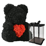 Luxury Rose Bear With Gift Box -  Black-Red-Heart-16-40cm