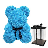 Luxury Rose Bear With Gift Box -  Blue-16-40cm