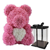 Luxury Rose Bear With Gift Box -  Pink