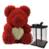 Luxury Rose Bear With Gift Box -  Bright Red