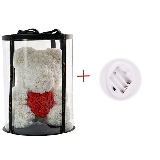 Luxury Rose Bear With Round Gift box - Madeofrose