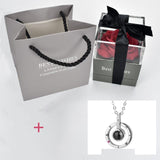 Rose Jewelry Box With Necklace -  white